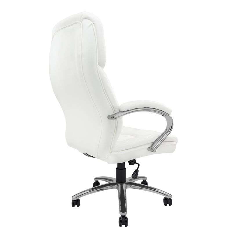 White Big and Tall Executive Ergonomic Heavy Duty Office Desk Chair - 400 lbs capacity