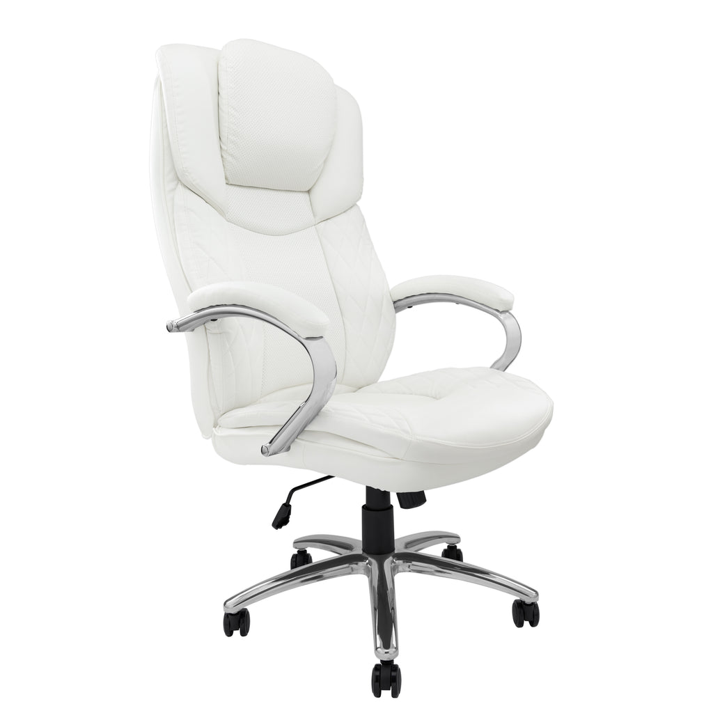 White Big and Tall Executive Ergonomic Heavy Duty Office Desk Chair - 400 lbs capacity