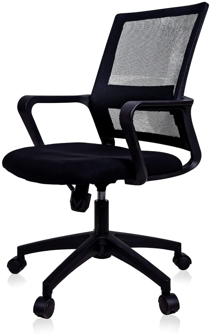 Ergonomic Mesh Mid Back Office Chair with Lumbar Support - Black