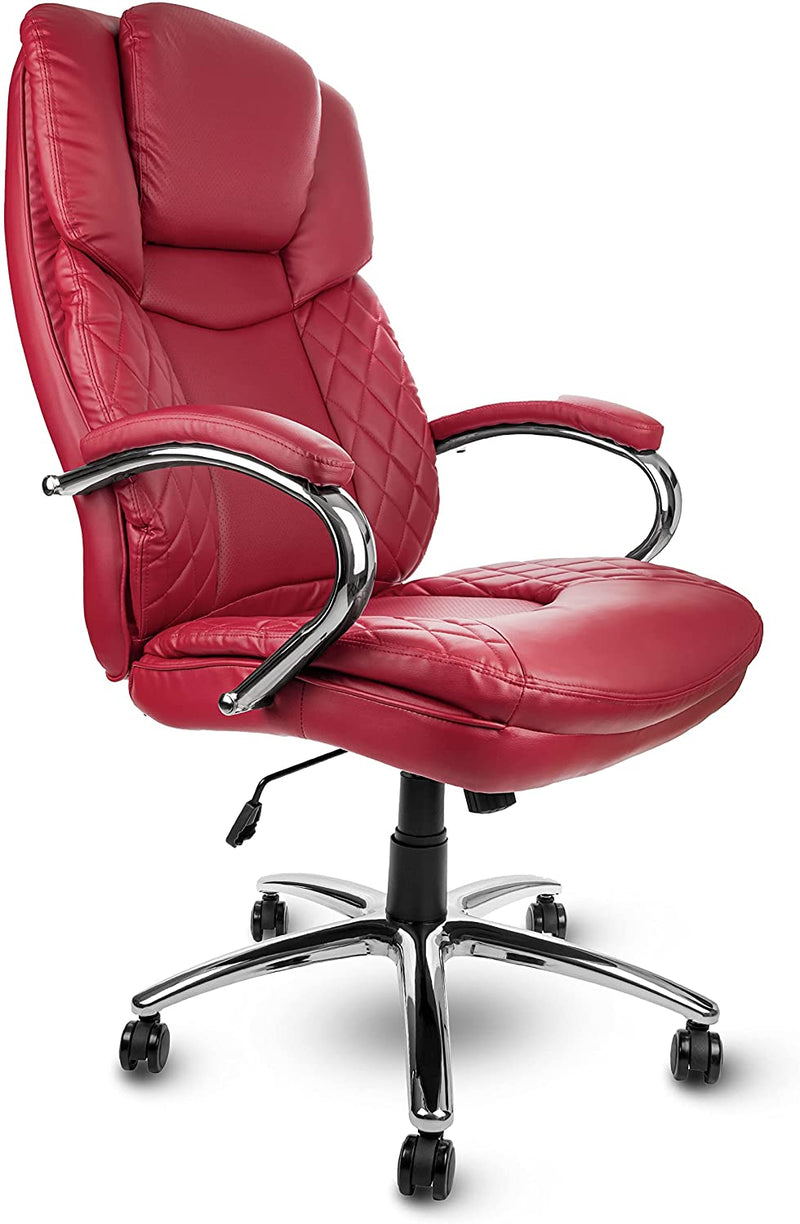 Red Big and Tall Executive Ergonomic Heavy Duty Office Desk Chair - 400 lbs capacity