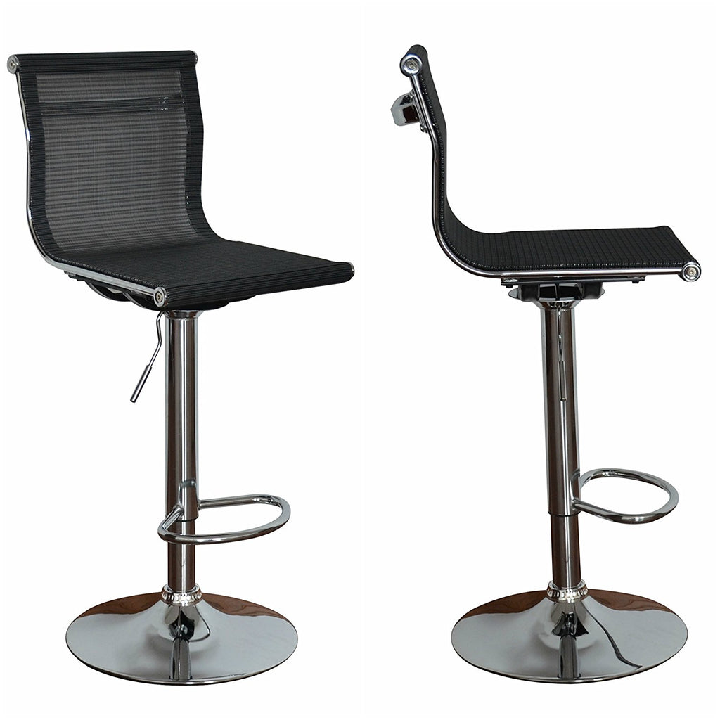 Barstool Eames inspired full seat and back - aeroflow dark grey mesh - Sold in a PACK OF 2 - US Office Elements