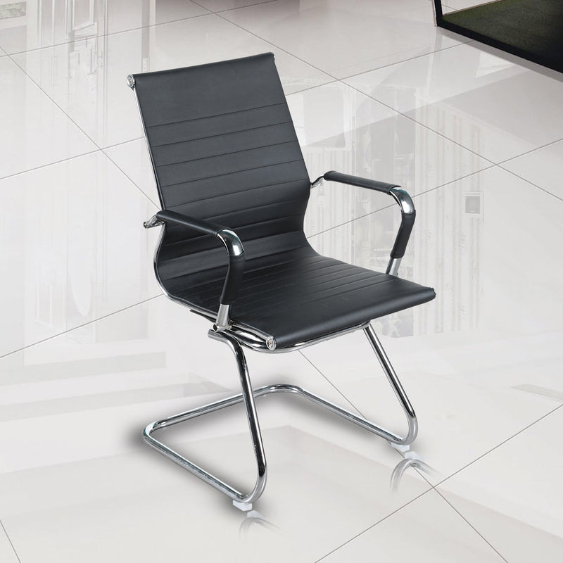 Black Office Guest Chairs for Reception Conference and Lobby - Set of 2