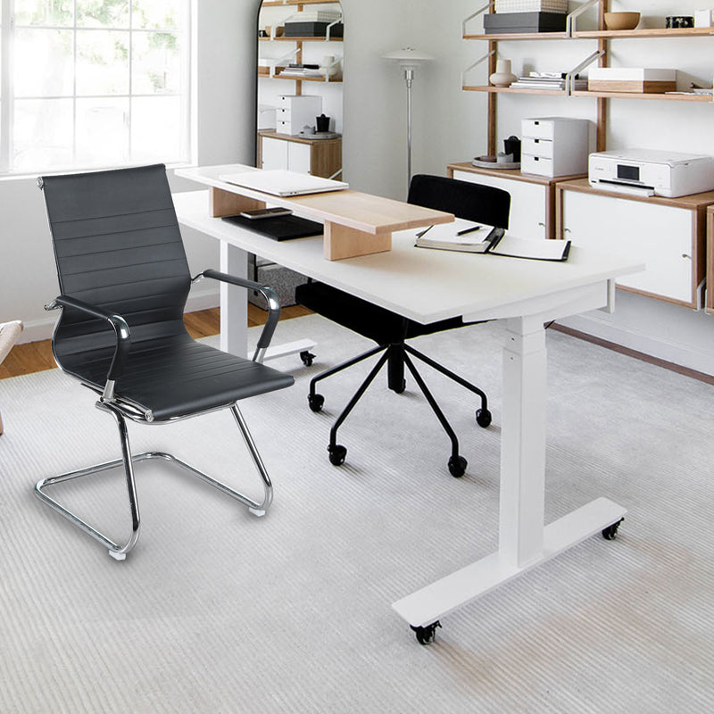 Black Office Guest Chairs for Reception Conference and Lobby - Set of 2