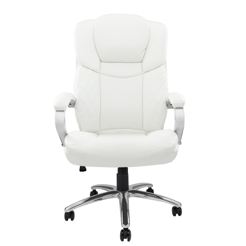 White Big and Tall Executive Ergonomic Heavy Duty Office Desk Chair - 400 lbs capacity