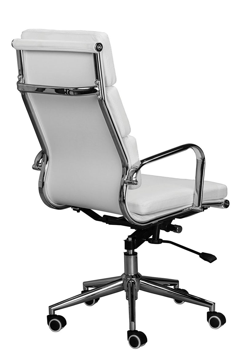 Eames Replica White High Back Cusion Office Chair - Back View