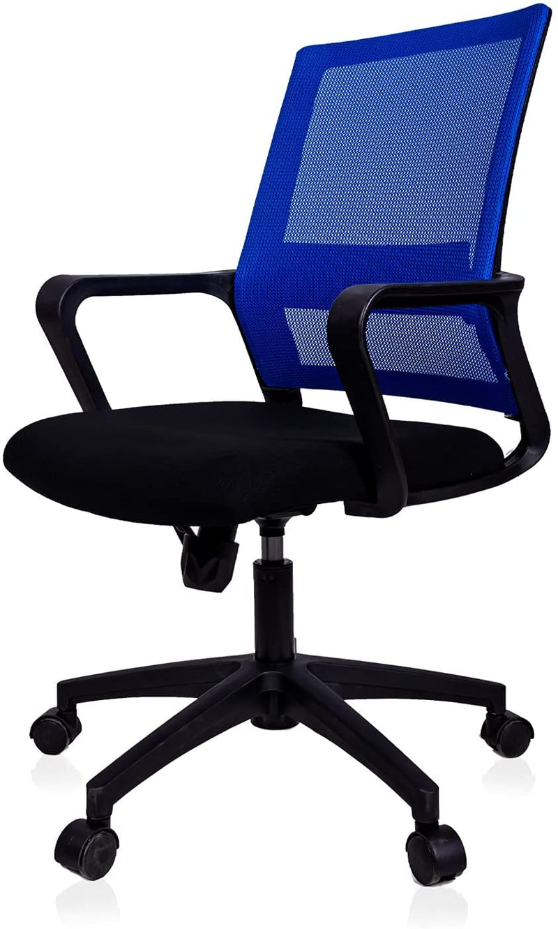 Medium Mesh Office Chair with Rectangular Spine Support (Blue)