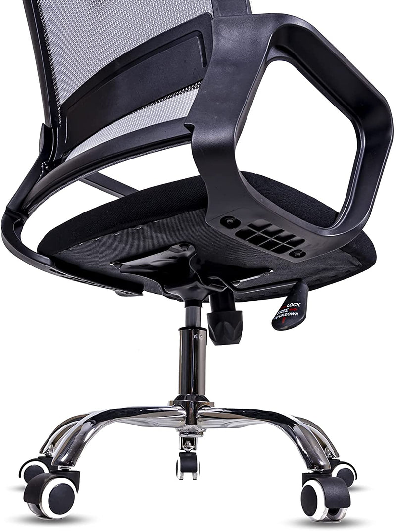 Mateo-Ergonomic Essential Mesh Office computer desk chair with Headrest and Adjustable Lumbar support Adult (Grey)