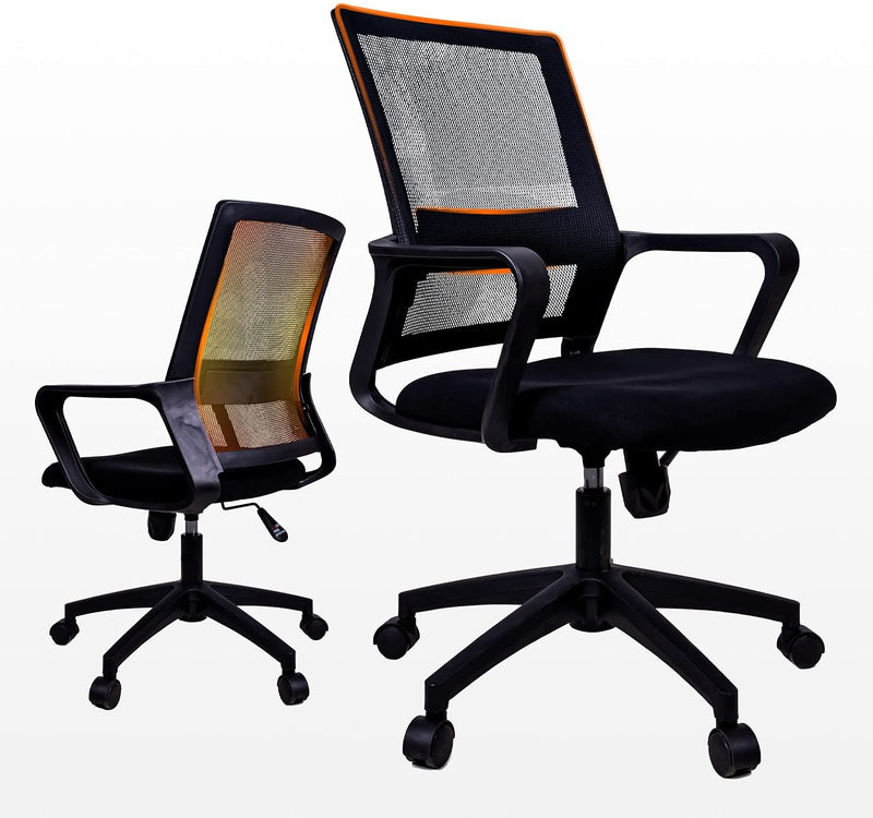 Diego Ergonomic Mesh Mid Back Office Chair with Lumbar Support (Black / Blue / Gray)