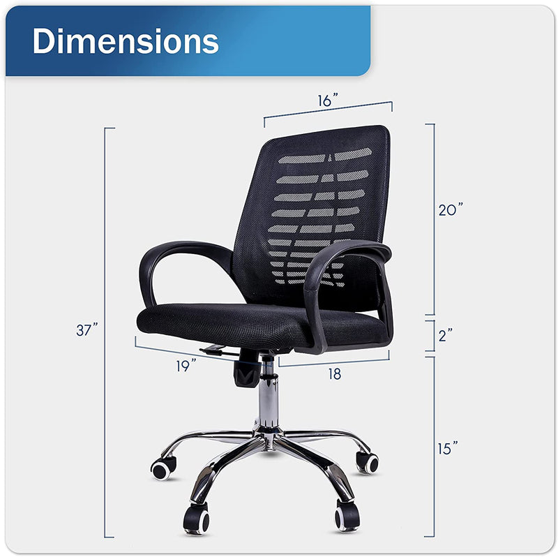 Pedro Ergonomic Office Chair with Lumbar Support 360 Swivel Chair (Black / Gray)