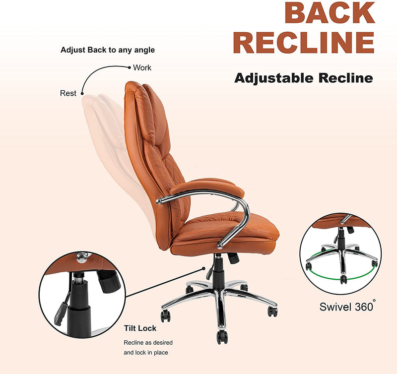 Camel Big and Tall Executive Ergonomic Heavy Duty Office Desk Chair