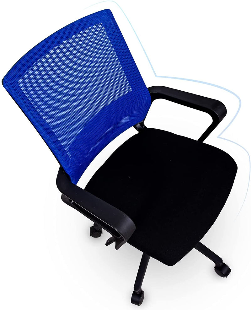 Medium Mesh Office Chair with Rectangular Spine Support (Blue)