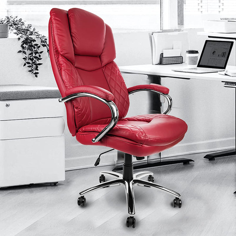 Red Big and Tall Executive Ergonomic Heavy Duty Office Desk Chair - 400 lbs capacity