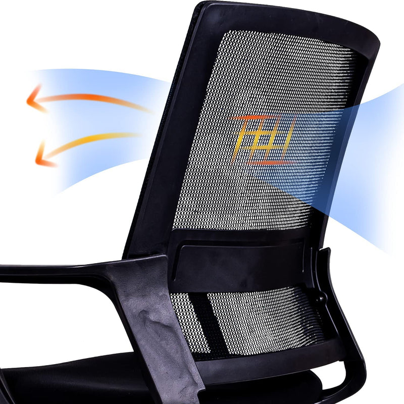 Diego Ergonomic Mesh Mid Back Office Chair with Lumbar Support (Black / Blue / Gray)