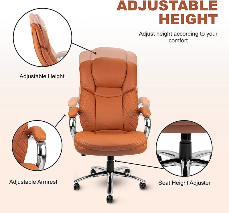 Camel Big and Tall Executive Ergonomic Heavy Duty Office Desk Chair